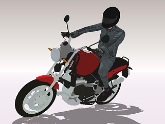 骑摩托车精细人物模型 (2)